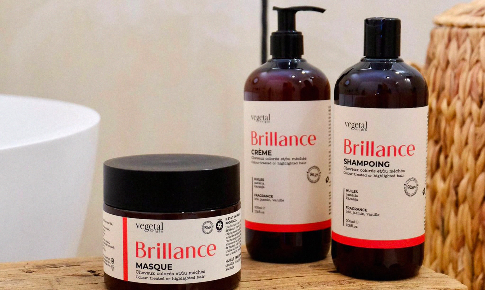 brillance-inci Trios produits cheveux colorés